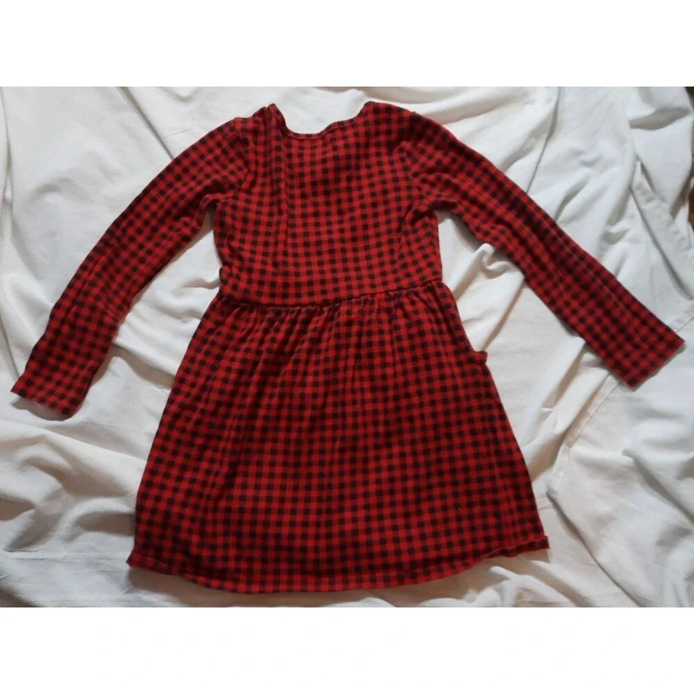 1 Wonder Nation Long Sleeve top 1 Cat & Jack Flannel Girls Dress Sz 7/8 Lot of 2